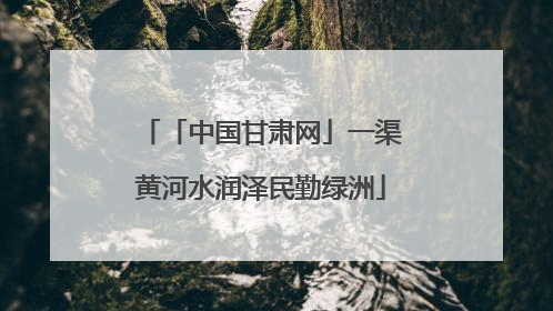 「中国甘肃网」一渠黄河水润泽民勤绿洲