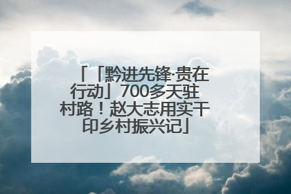 「黔进先锋·贵在行动」700多天驻村路！赵大志用实干印乡村振兴记