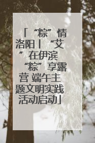 “粽”情洛阳丨“艾”在伊滨 “粽”享露营 端午主题文明实践活动启动