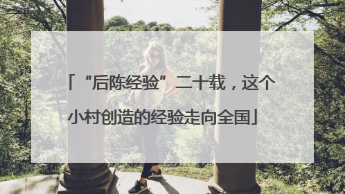 “后陈经验”二十载，这个小村创造的经验走向全国