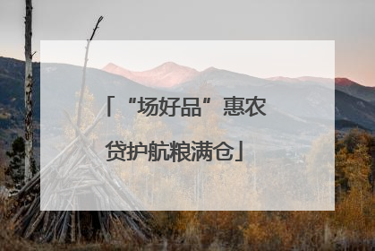 “场好品”惠农贷护航粮满仓