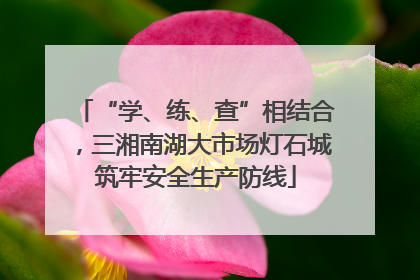 “学、练、查”相结合，三湘南湖大市场灯石城筑牢安全生产防线