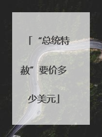 “总统特赦”要价多少美元
