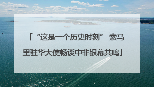 “这是一个历史时刻” 索马里驻华大使畅谈中非银幕共鸣