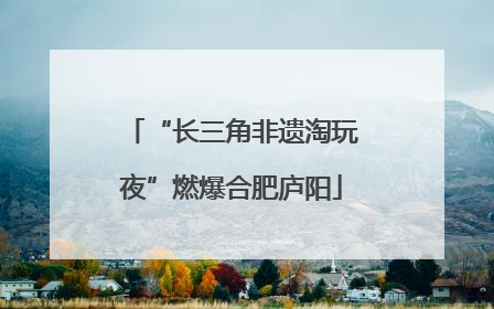 “长三角非遗淘玩夜”燃爆合肥庐阳