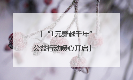 “1元穿越千年”公益行动暖心开启