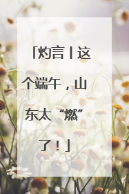 灼言丨这个端午，山东太“燃”了！