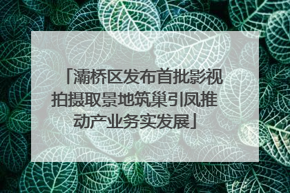 灞桥区发布首批影视拍摄取景地筑巢引凤推动产业务实发展