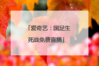 爱奇艺：国足生死战免费直播