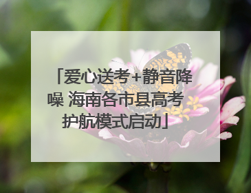 爱心送考+静音降噪 海南各市县高考护航模式启动