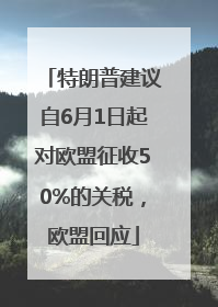 特朗普建议自6月1日起对欧盟征收50%的关税，欧盟回应