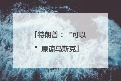 特朗普：“可以”原谅马斯克