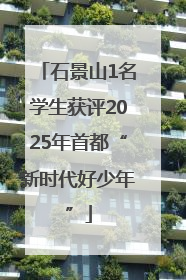 石景山1名学生获评2025年首都“新时代好少年”