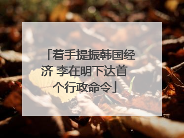着手提振韩国经济 李在明下达首个行政命令