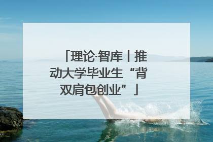 理论·智库丨推动大学毕业生“背双肩包创业”