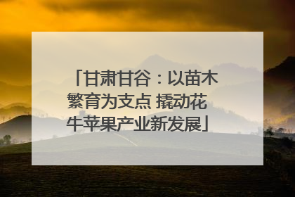 甘肃甘谷：以苗木繁育为支点 撬动花牛苹果产业新发展