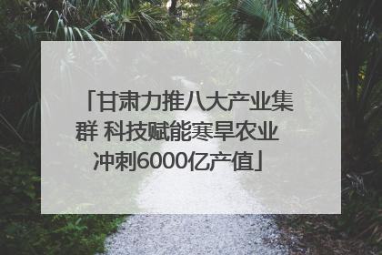 甘肃力推八大产业集群 科技赋能寒旱农业冲刺6000亿产值