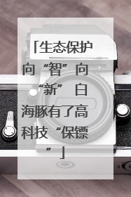 生态保护向“智”向“新” 白海豚有了高科技“保镖”