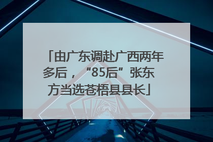 由广东调赴广西两年多后，“85后”张东方当选苍梧县县长