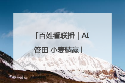 百姓看联播｜AI管田 小麦躺赢