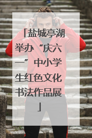 盐城亭湖举办“庆六一”中小学生红色文化书法作品展