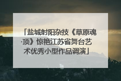 盐城射阳杂技《草原魂·顶》惊艳江苏省舞台艺术优秀小型作品调演