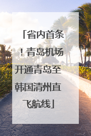 省内首条！青岛机场开通青岛至韩国清州直飞航线