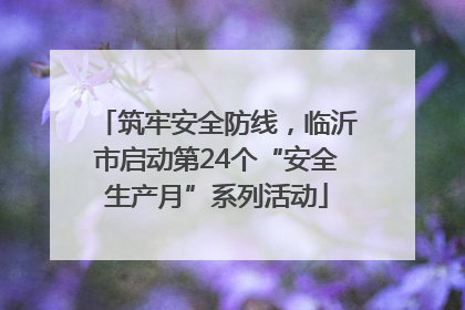 筑牢安全防线，临沂市启动第24个“安全生产月”系列活动