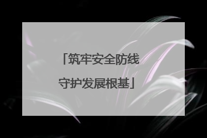 筑牢安全防线 守护发展根基