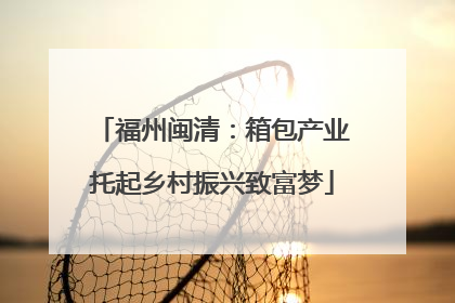 福州闽清：箱包产业托起乡村振兴致富梦