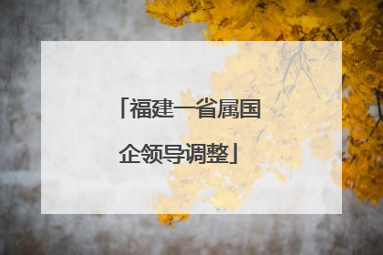 福建一省属国企领导调整