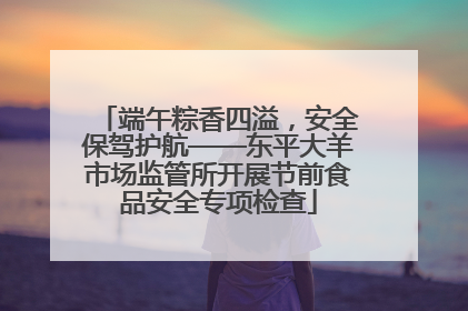 端午粽香四溢，安全保驾护航——东平大羊市场监管所开展节前食品安全专项检查