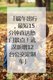 端午出行，最短15分钟直达热门景点！武汉新增12台公交定制车