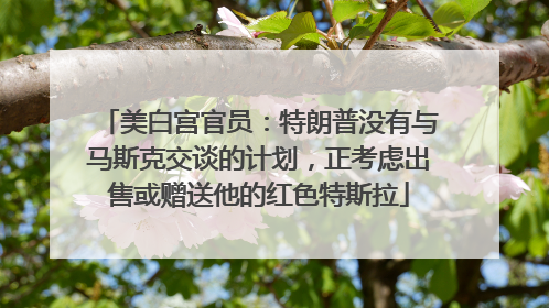 美白宫官员：特朗普没有与马斯克交谈的计划，正考虑出售或赠送他的红色特斯拉