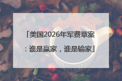 美国2026年军费草案：谁是赢家，谁是输家