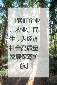 紧盯企业、农业、民生，为经济社会高质量发展保驾护航