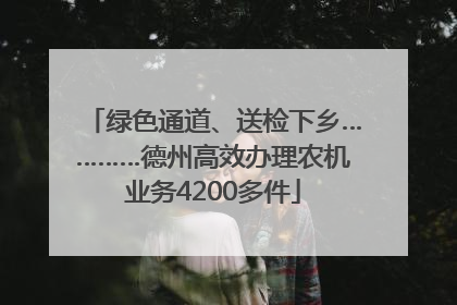 绿色通道、送检下乡…………德州高效办理农机业务4200多件
