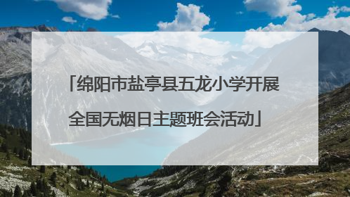 绵阳市盐亭县五龙小学开展全国无烟日主题班会活动