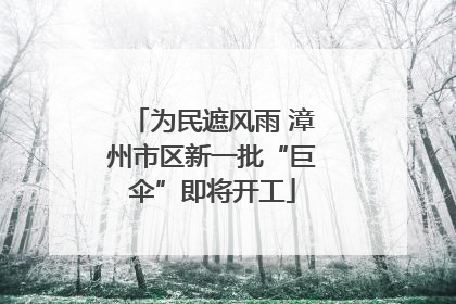 为民遮风雨 漳州市区新一批“巨伞”即将开工