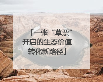一张“草票”开启的生态价值转化新路径