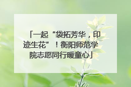 一起“袋拓芳华，印迹生花”！衡阳师范学院志愿同行暖童心