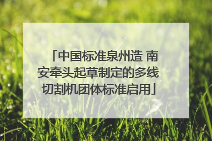 中国标准泉州造 南安牵头起草制定的多线切割机团体标准启用
