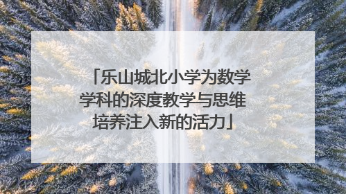 乐山城北小学为数学学科的深度教学与思维培养注入新的活力