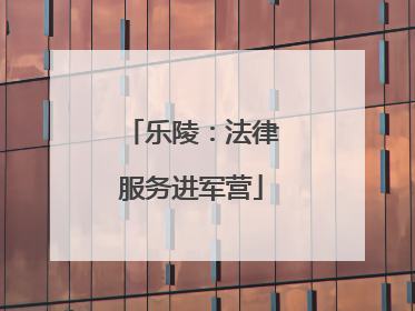 乐陵：法律服务进军营