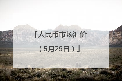 人民币市场汇价（5月29日）