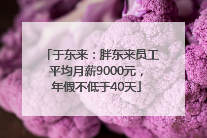 于东来：胖东来员工平均月薪9000元，年假不低于40天