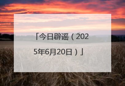 今日辟谣（2025年6月20日）