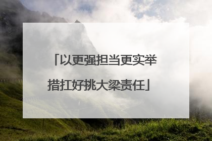 以更强担当更实举措扛好挑大梁责任