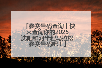 参赛号码查询丨快来查询你的2025沈阳和河半程马拉松参赛号码吧！