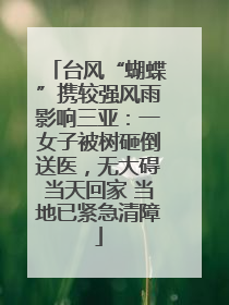台风“蝴蝶”携较强风雨影响三亚：一女子被树砸倒送医，无大碍当天回家 当地已紧急清障